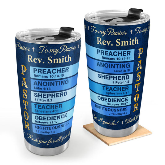 Inspirational Faith - Personalized Stainless Steel Tumbler for Pastor