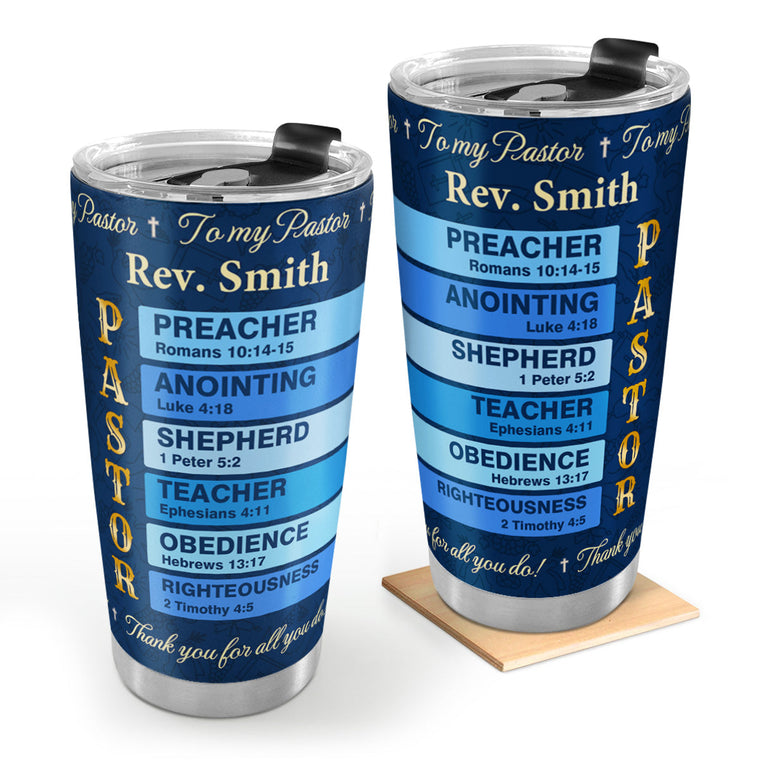 Inspirational Faith - Personalized Stainless Steel Tumbler for Pastor
