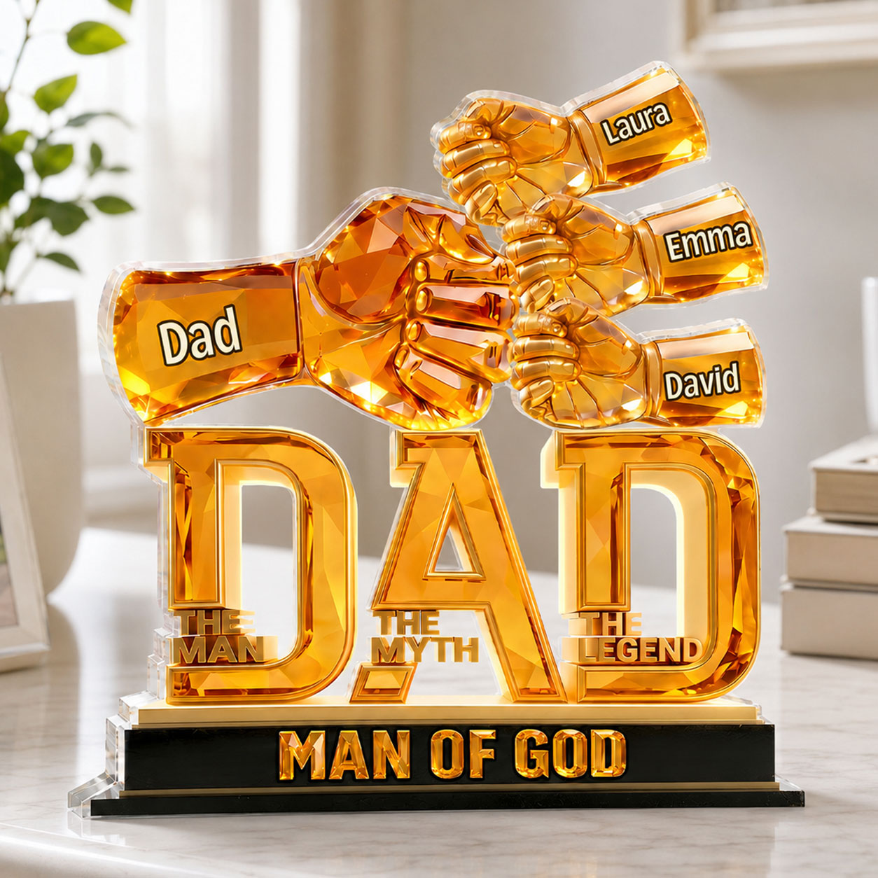 Dad The Legend - Personalized Acrylic Plaque GAPJS10055