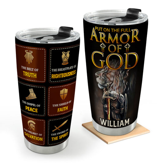 Armor Of God - Personalized Stainless Steel Tumbler for Men