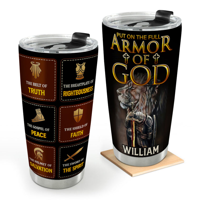 Armor Of God - Personalized Stainless Steel Tumbler for Men