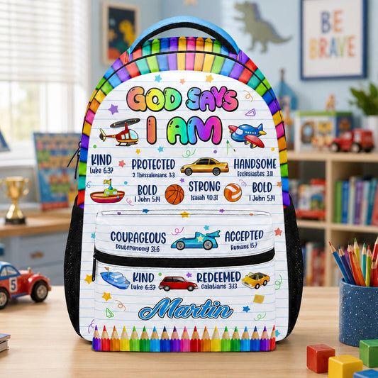 God Says I Am - Personalized Backpack for Kids
