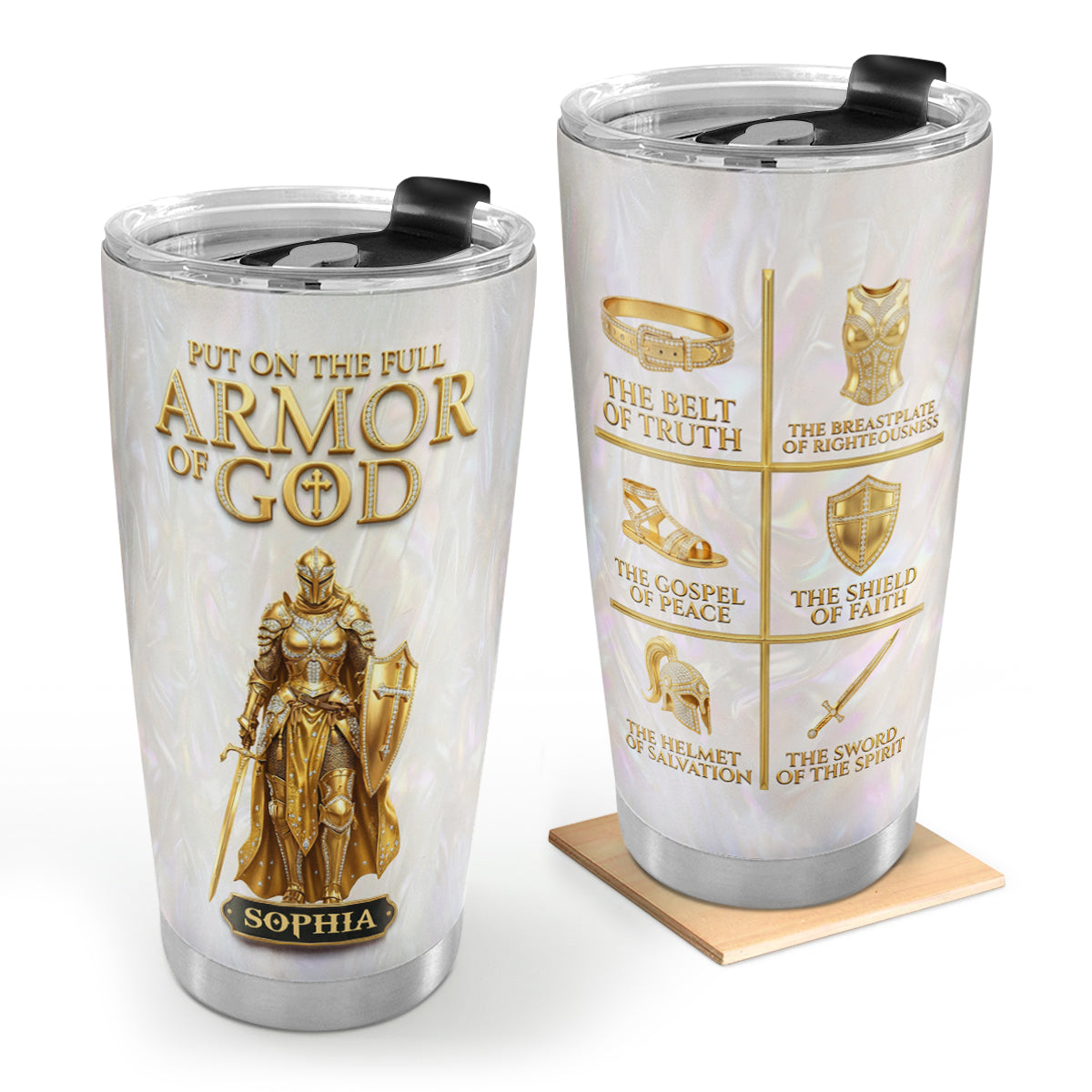 Full Armor of God - Personalized Stainless Steel Tumbler