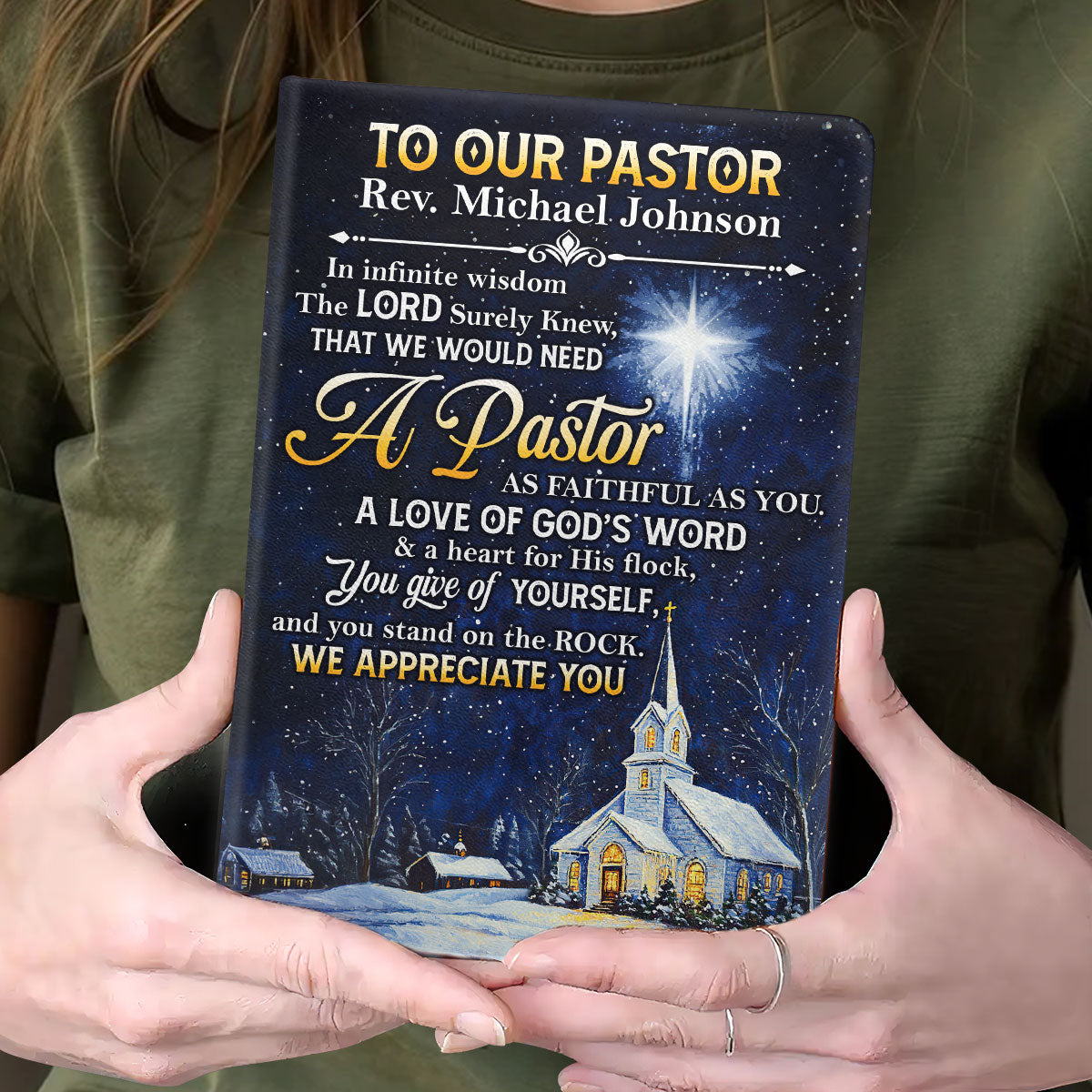 Faithful Pastor Tribute - Personalized Leather Cover Notebook GMJSNB200040