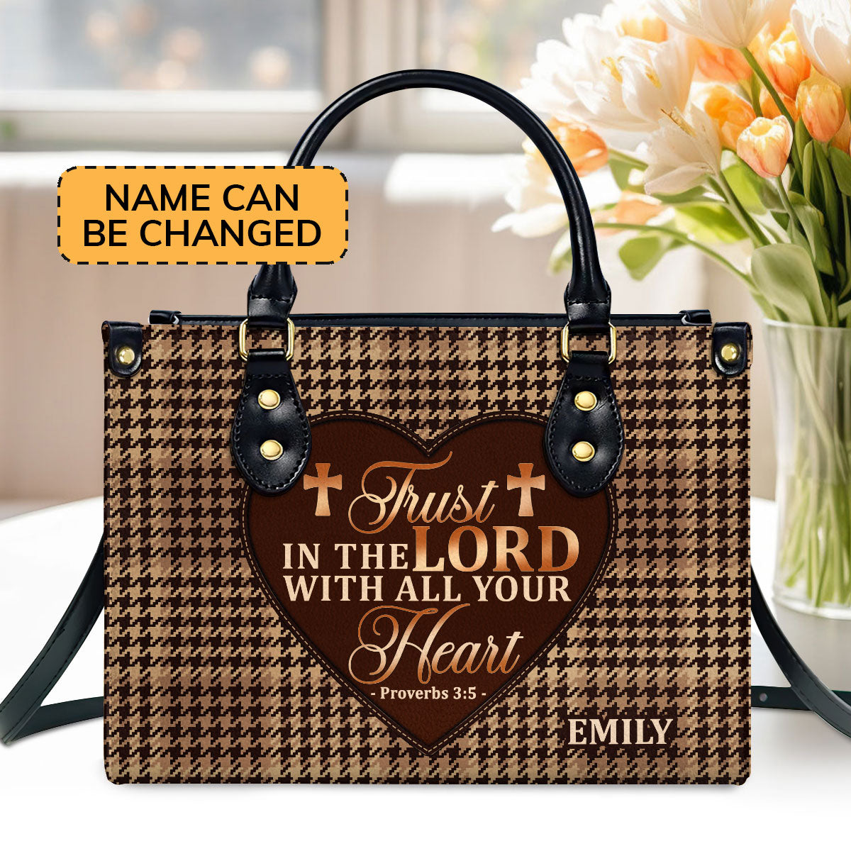 Trust In The Lord - Personalized Leather Handbag GMJSLB200034