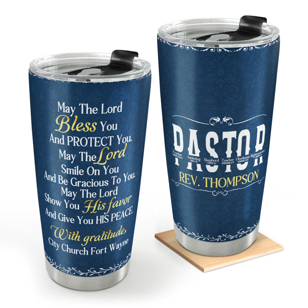 May The Lord Bless You - Personalized Tumbler for Pastor