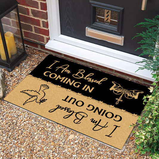 I Am Blessed Coming In - Inspirational Doormat - Christian Home Decor GDMJS10088
