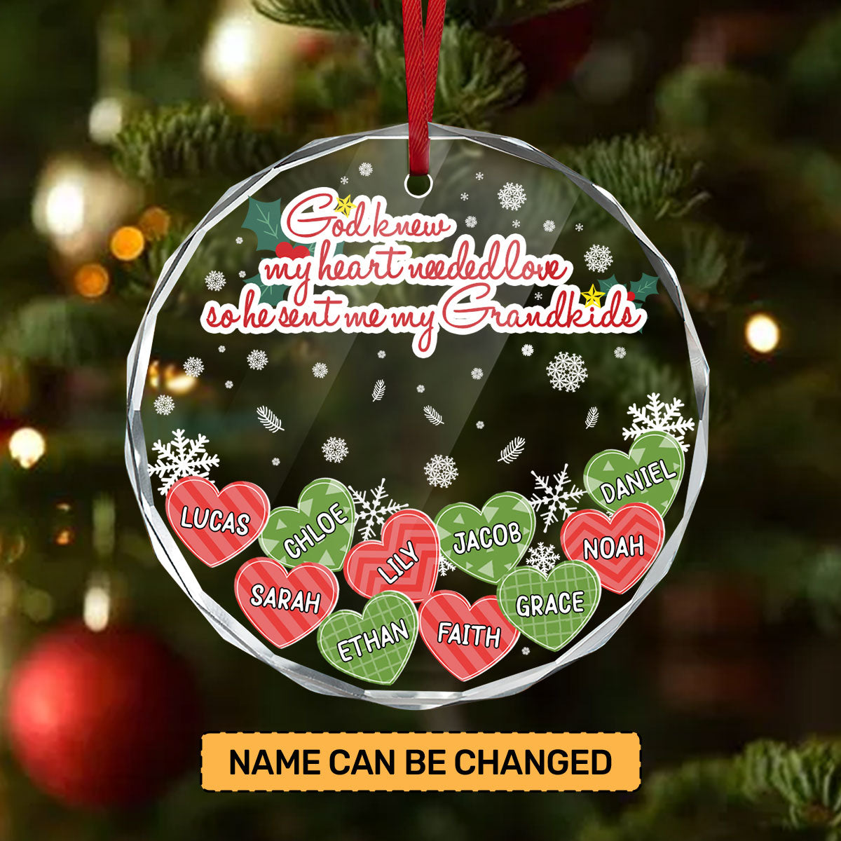 God Knew My Heart Needed Love - Personalized Glass Ornament GOJS10285