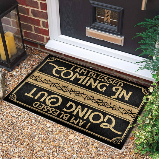 I Am Blessed Coming In - Christian Doormat - Inspirational Home Decor GDMJS10058