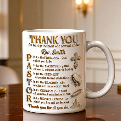 Thank You Pastor - Personalized Ceramic Coffee Mug