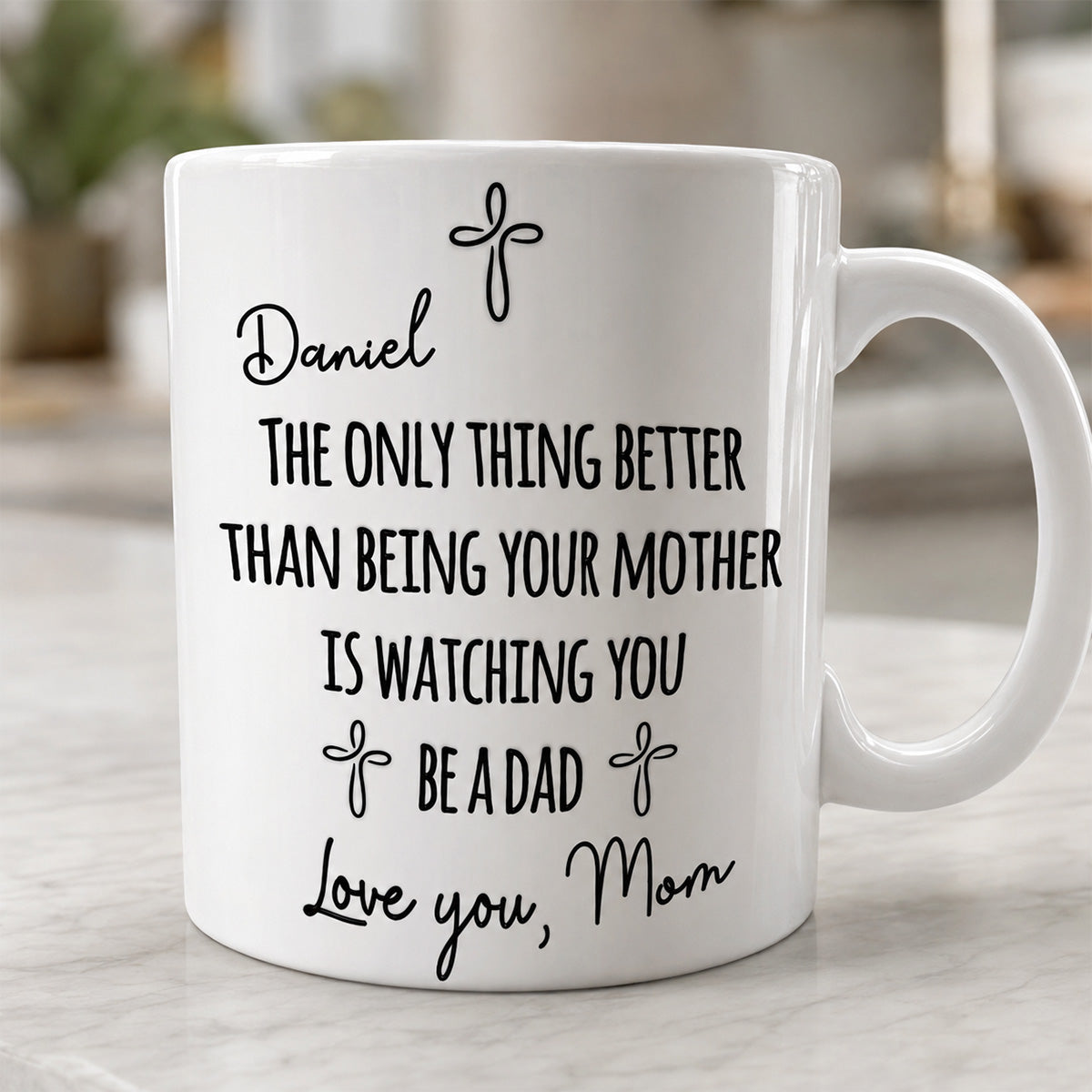 Watching You Being A Dad - Personalized Ceramic Coffee Mug