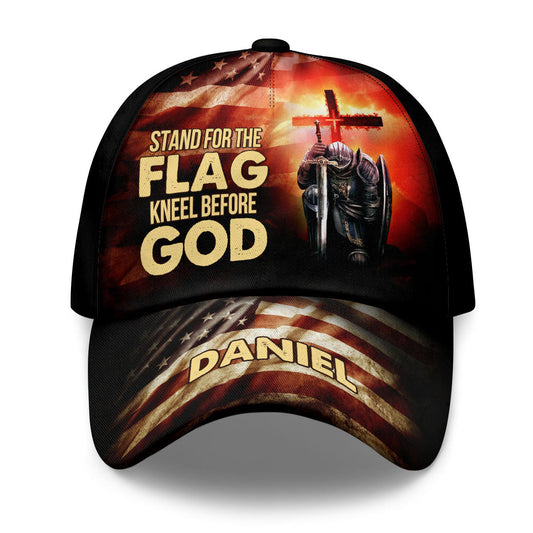 Stand For The Flag Kneel Before God - Personalized Classic Cap