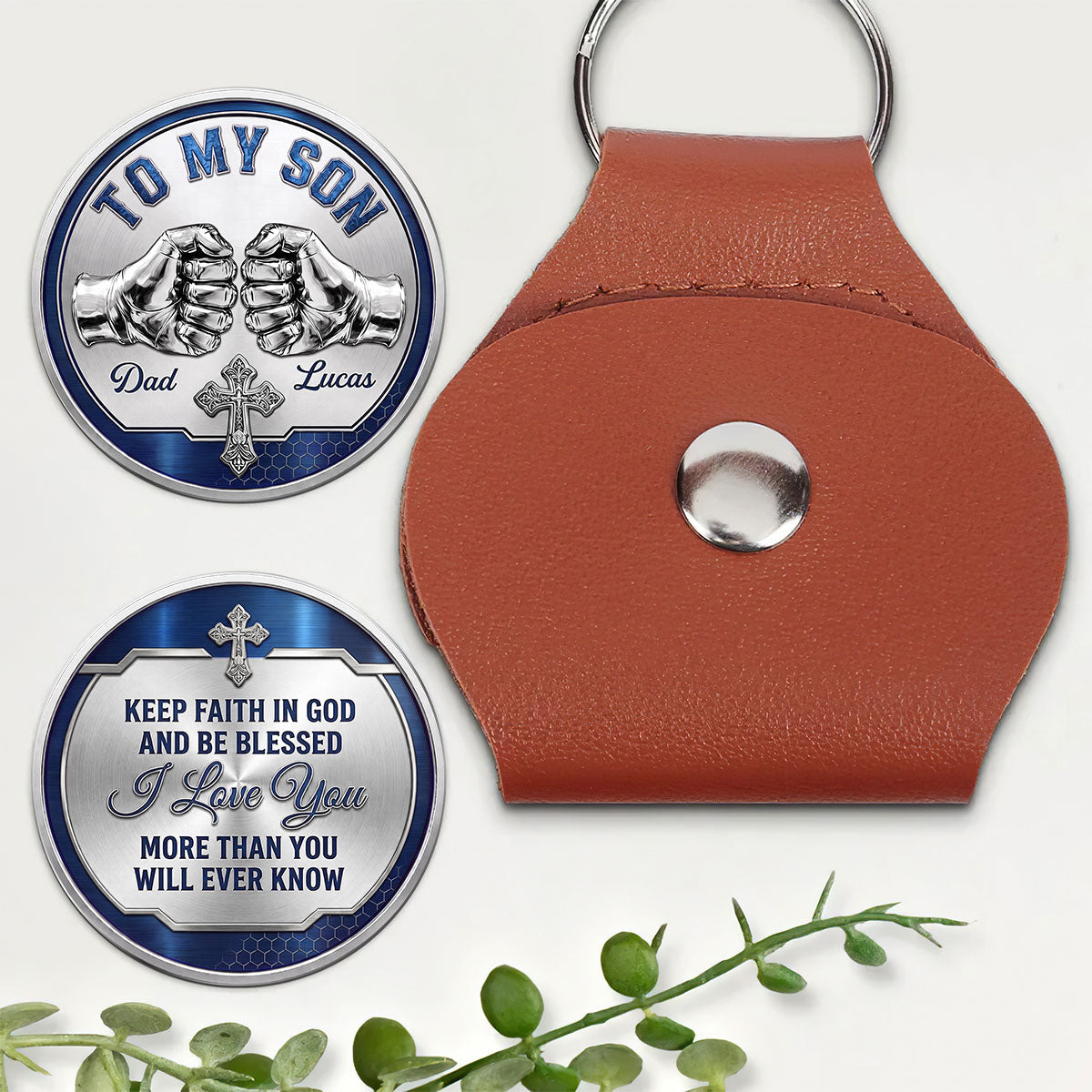 Faith-Inspired Gift for Son - Personalized Pocket Hug
