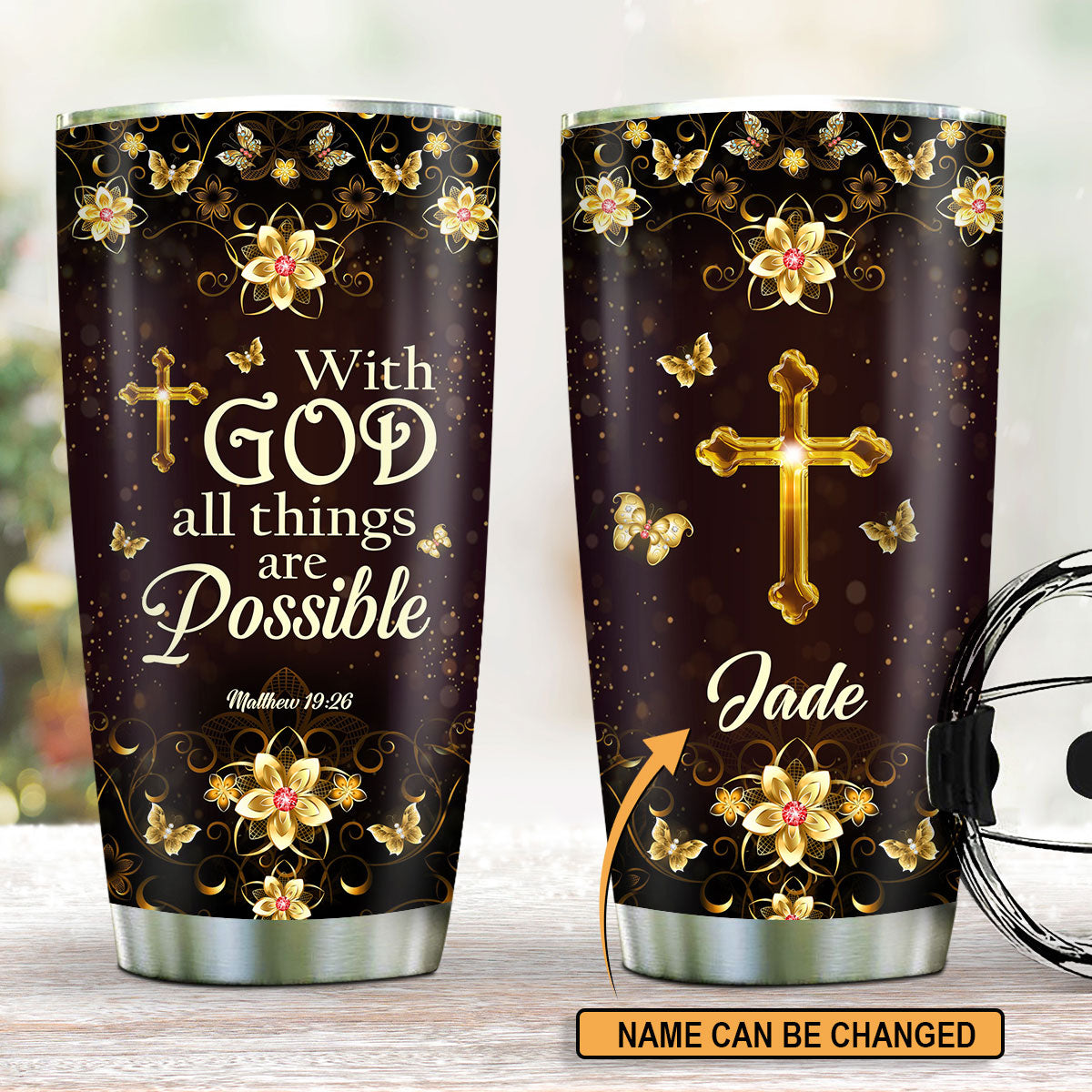 With God All Things Are Possible - Personalized Tumbler