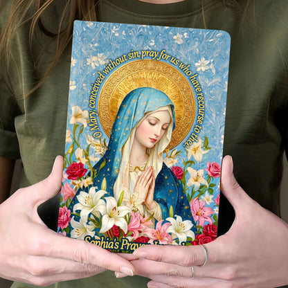 Our Lady Of Grace And Roses - Personalized Leather Cover Notebook GMJSNB200001