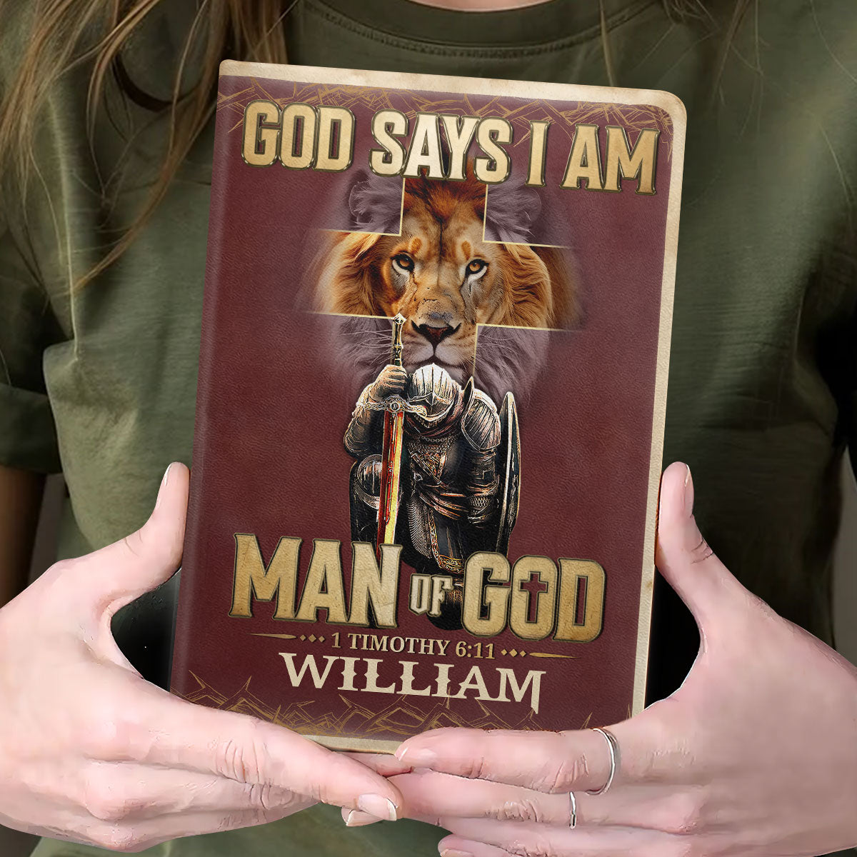 Man Of God - Personalized Leather Cover Notebook GMJSNB200030