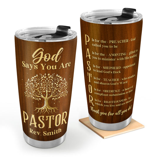 God Says You Are - Personalized Stainless Steel Tumbler