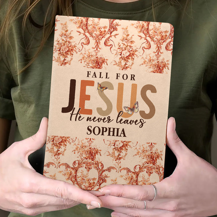 Fall for Jesus - Personalized Leather Cover Notebook GMJSNB200053