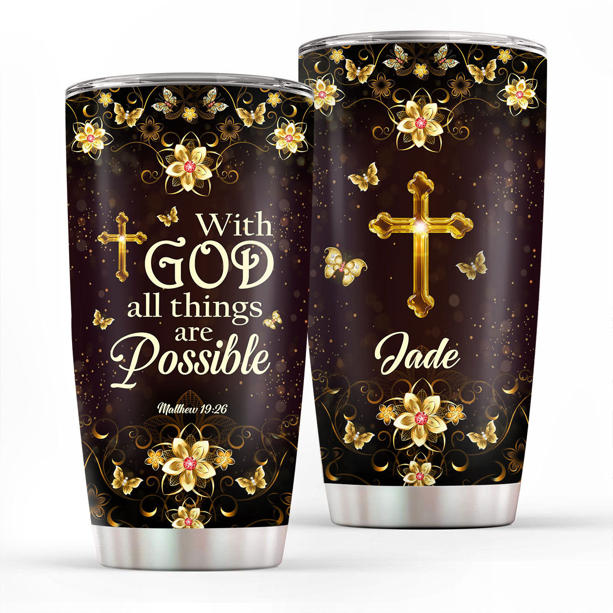 With God All Things Are Possible - Personalized Tumbler
