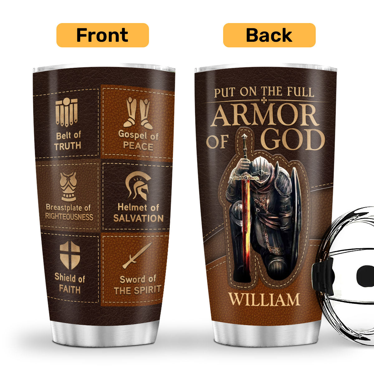 Full Armor Of God - Personalized Stainless Steel Tumbler