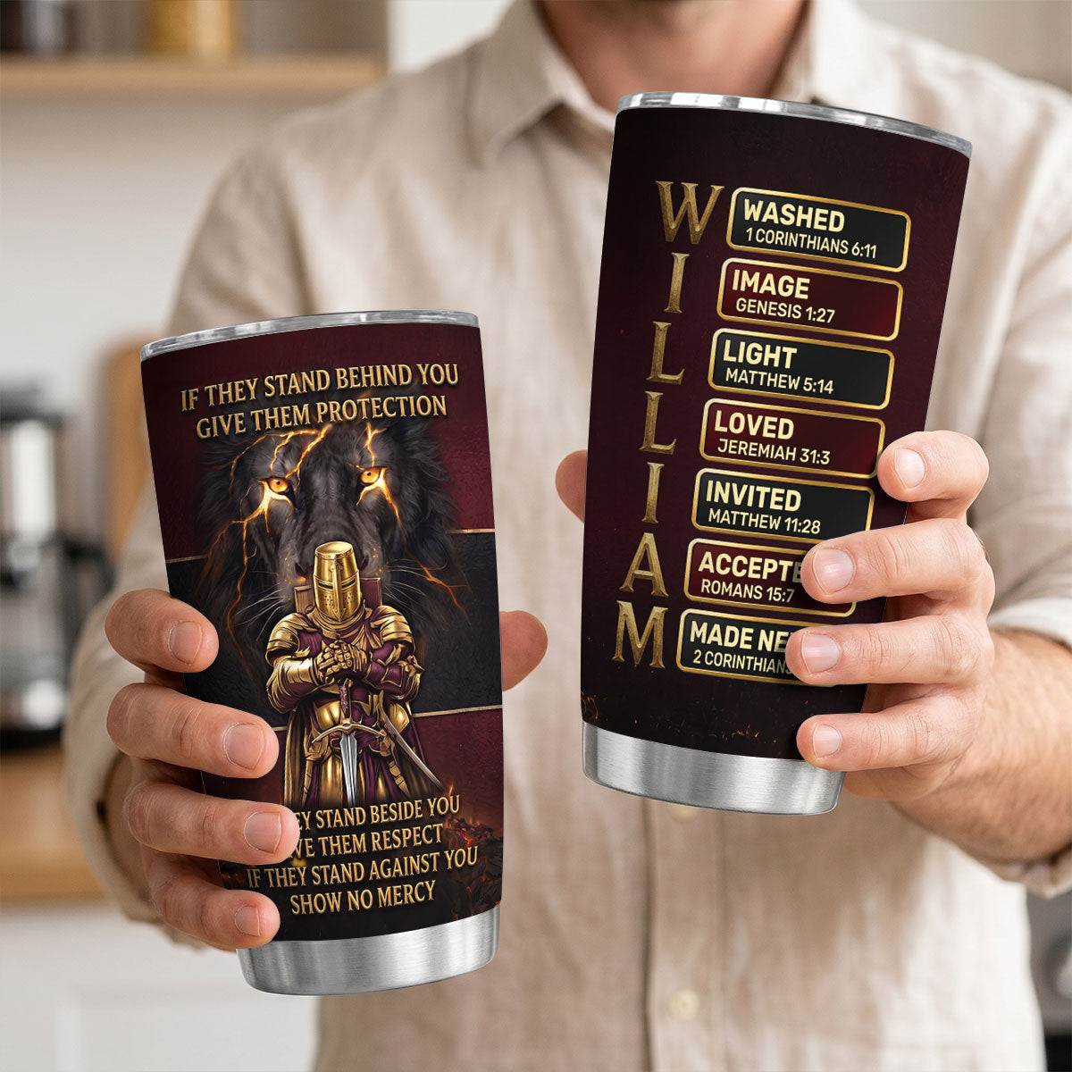 If They Stand Behind You - Christian Faith Tumbler - Personalized Drinkware