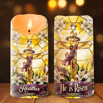 He Is Risen - Personalized Flameless LED Candle