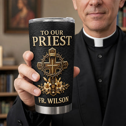 Faithful Shepherd - Personalized Stainless Steel Tumbler Gift for Priest