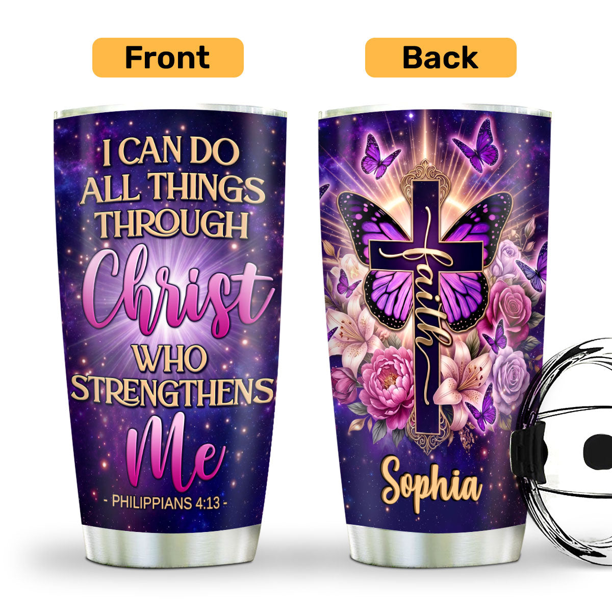 Faith Quote - Personalized Stainless Steel Tumbler