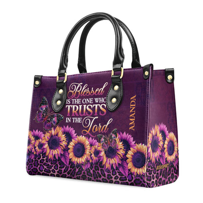 Blessed Is The One Who Trusts - Personalized Leather Handbag GMJSLB200035