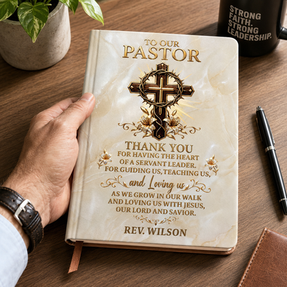 Heart Of A Servant Leader - Personalized Leather Cover Notebook GMJSNB200008
