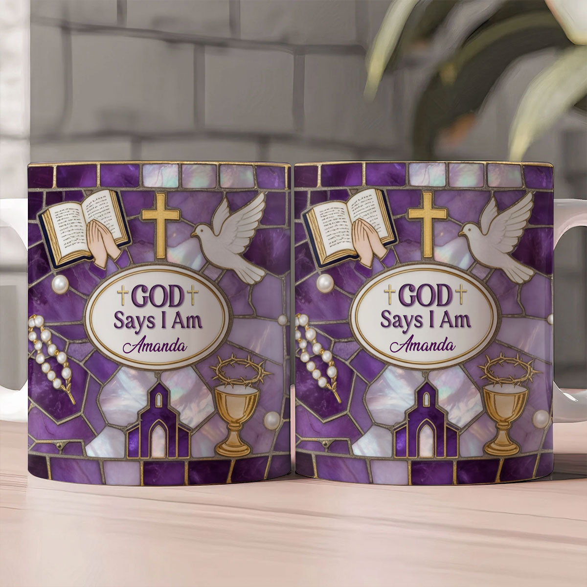 God Says I Am - Personalized Ceramic Coffee Mug
