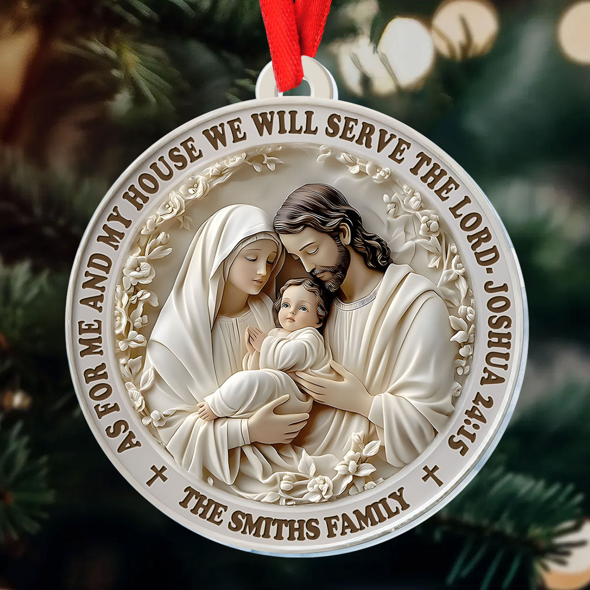Serve The Lord - Personalized Acrylic Ornament - Christian Home Decor GOJS10158