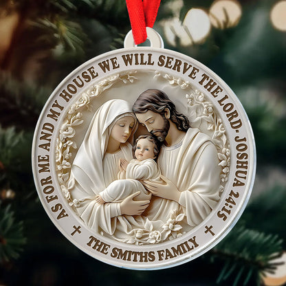 Serve The Lord - Personalized Acrylic Ornament - Christian Home Decor GOJS10158