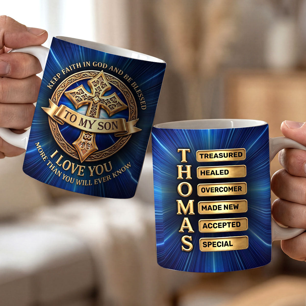Keep Faith In God - Personalized Ceramic Coffee Mug