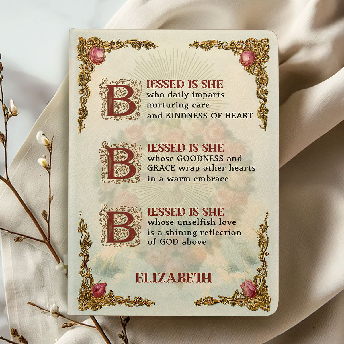 Blessed Is She - Personalized Leather Cover Notebook GMJSNB200109