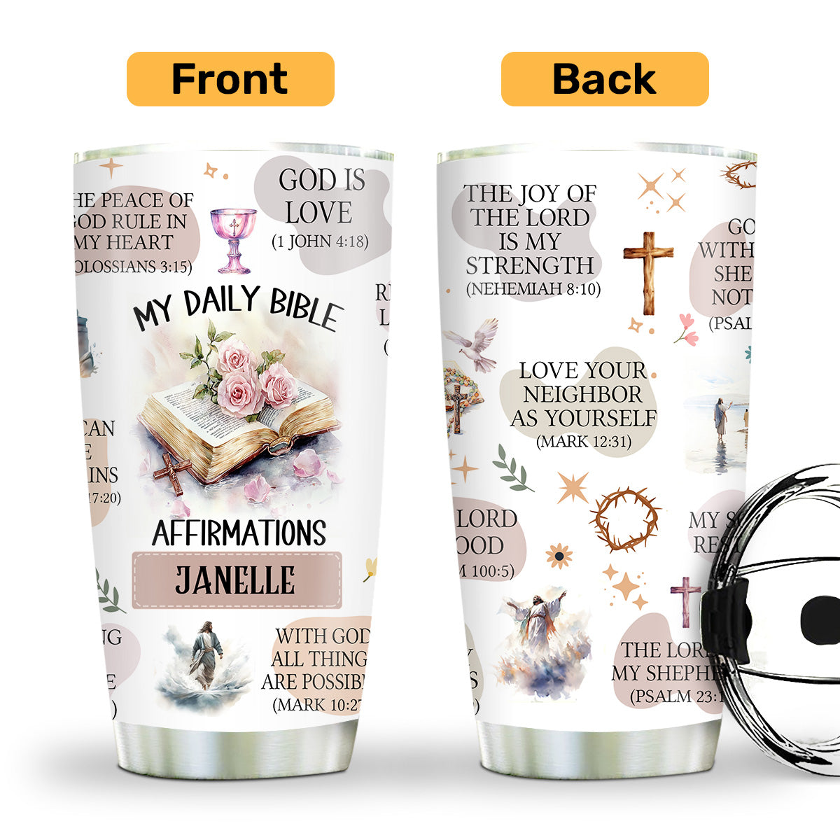 Faith-Inspired Mom Gift - Personalized Stainless Steel Tumbler