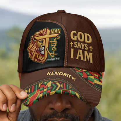 Black Man Of Faith - Personalized Classic Cap - Gift For Christian Men