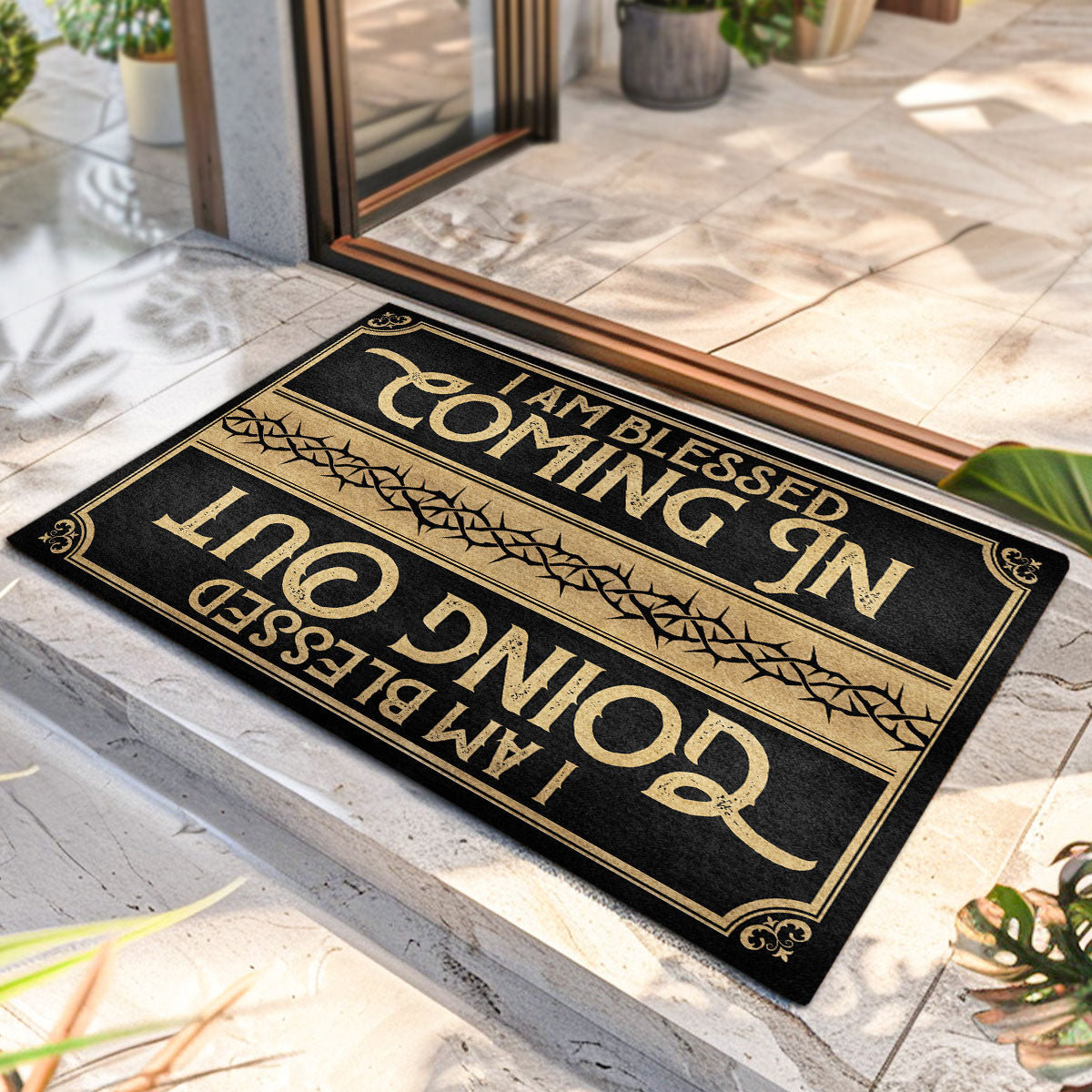 I Am Blessed Coming In - Christian Doormat - Inspirational Home Decor GDMJS10058