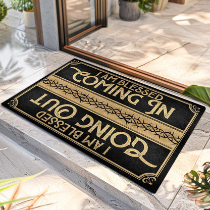 I Am Blessed Coming In - Christian Doormat - Inspirational Home Decor GDMJS10058