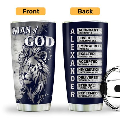 Faith-Inspired Gift for Men - Personalized Stainless Steel Tumbler