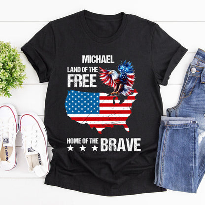 Land Of The Free Home Of The Brave - Personalized 2D Unisex T-shirt GMJSTS200054