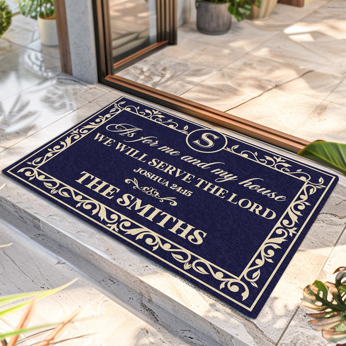 Serve The Lord Family - Personalized Doormat