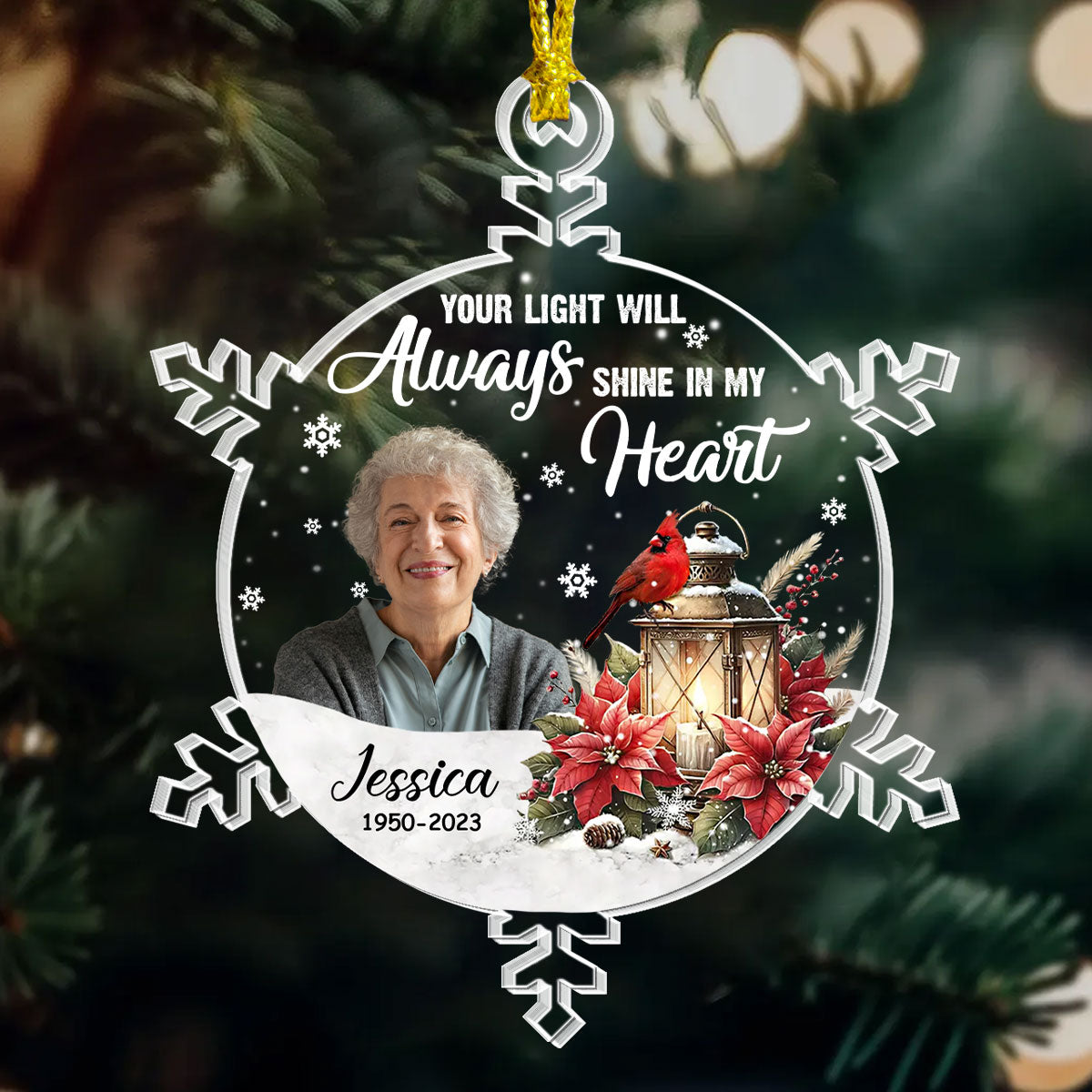 Your Light Will Always Shine - Personalized Acrylic Ornament GOJS10134