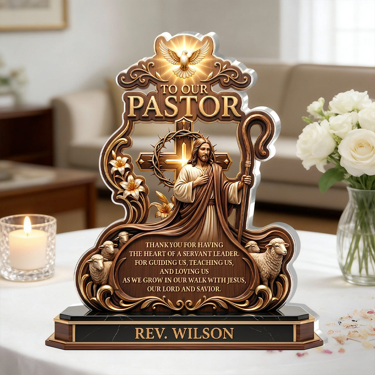 Servant Leader Heart - Personalized Gift for Pastor GAPJS10053
