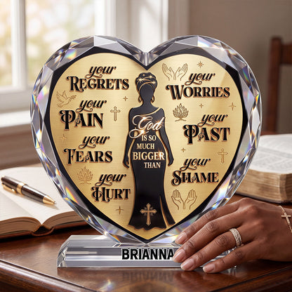 God Is So Much Bigger Than - Personalized Acrylic Plaque GAPJS10077