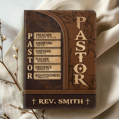 Faith-Inspired - Personalized Leather Notebook for Pastor GMJSNB200058