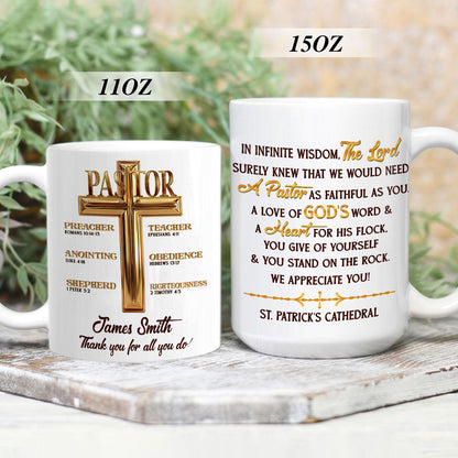 The Lord Knew We Need A Pastor - Personalized Ceramic Coffee Mug