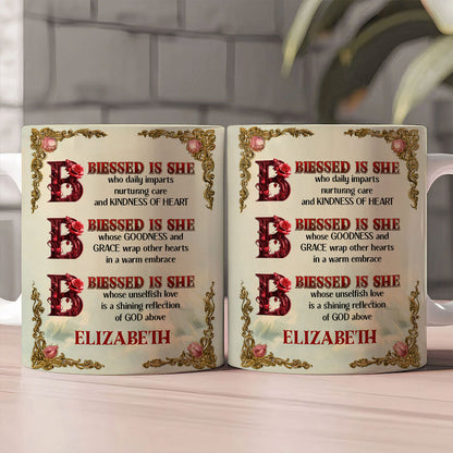 Blessed Is She - Personalized Ceramic Coffee Mug