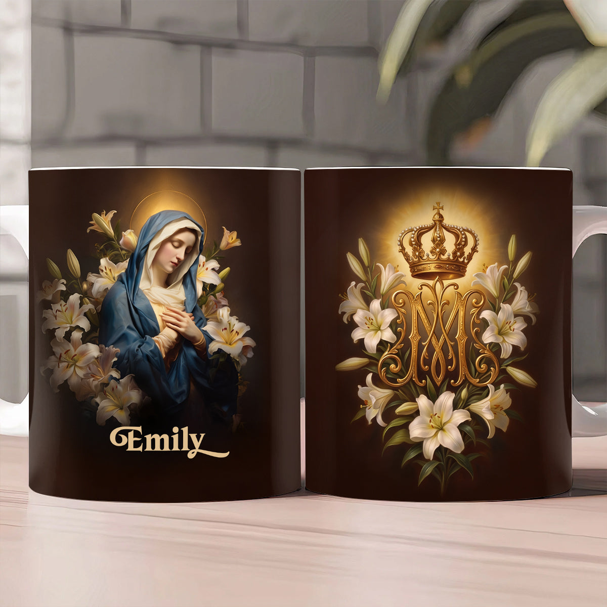 Mary’s Radiant Crown - Personalized Ceramic Coffee Mug