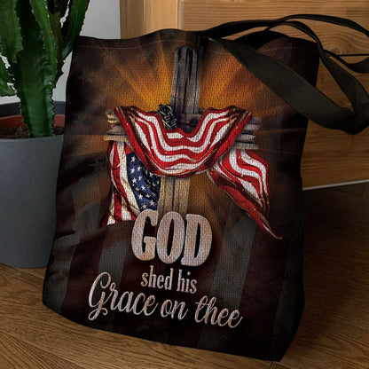 God Shed His Grace On Thee - Inspirational Cross Tote Bag GTTJS10210